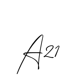 The best way (Allison_Script) to make a short signature is to pick only two or three words in your name. The name A21 include a total of six letters. For converting this name. A21 signature style 2 images and pictures png