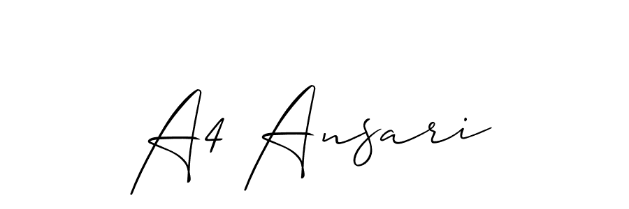 Make a beautiful signature design for name A4 Ansari. With this signature (Allison_Script) style, you can create a handwritten signature for free. A4 Ansari signature style 2 images and pictures png