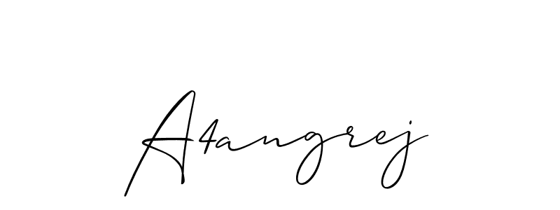 The best way (Allison_Script) to make a short signature is to pick only two or three words in your name. The name A4angrej include a total of six letters. For converting this name. A4angrej signature style 2 images and pictures png