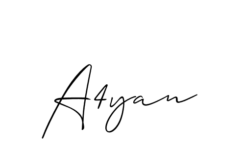 Use a signature maker to create a handwritten signature online. With this signature software, you can design (Allison_Script) your own signature for name A4yan. A4yan signature style 2 images and pictures png