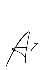 The best way (Allison_Script) to make a short signature is to pick only two or three words in your name. The name A7 include a total of six letters. For converting this name. A7 signature style 2 images and pictures png