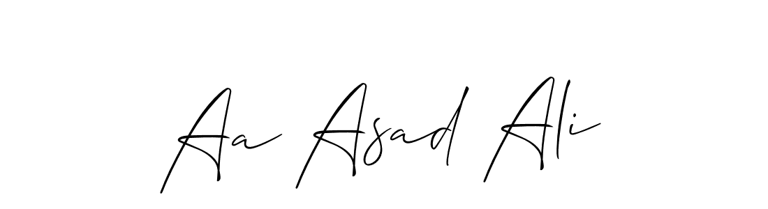 Design your own signature with our free online signature maker. With this signature software, you can create a handwritten (Allison_Script) signature for name Aa Asad Ali. Aa Asad Ali signature style 2 images and pictures png