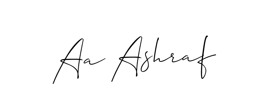 Aa Ashraf stylish signature style. Best Handwritten Sign (Allison_Script) for my name. Handwritten Signature Collection Ideas for my name Aa Ashraf. Aa Ashraf signature style 2 images and pictures png