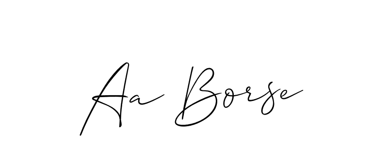 It looks lik you need a new signature style for name Aa Borse. Design unique handwritten (Allison_Script) signature with our free signature maker in just a few clicks. Aa Borse signature style 2 images and pictures png