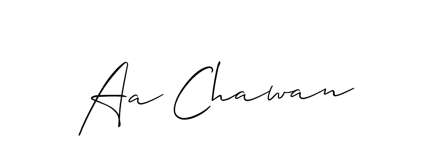 How to make Aa Chawan signature? Allison_Script is a professional autograph style. Create handwritten signature for Aa Chawan name. Aa Chawan signature style 2 images and pictures png