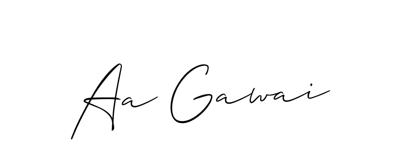 Use a signature maker to create a handwritten signature online. With this signature software, you can design (Allison_Script) your own signature for name Aa Gawai. Aa Gawai signature style 2 images and pictures png