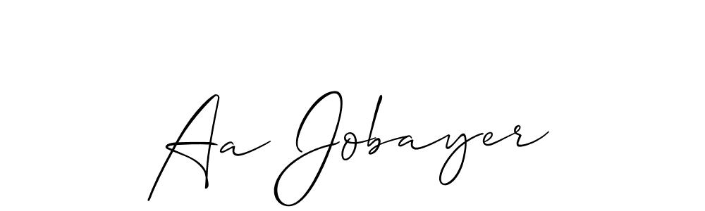 Also You can easily find your signature by using the search form. We will create Aa Jobayer name handwritten signature images for you free of cost using Allison_Script sign style. Aa Jobayer signature style 2 images and pictures png