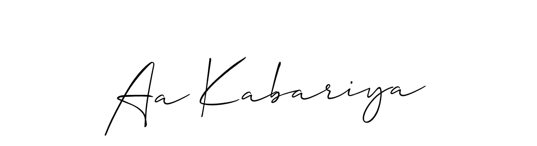 Also You can easily find your signature by using the search form. We will create Aa Kabariya name handwritten signature images for you free of cost using Allison_Script sign style. Aa Kabariya signature style 2 images and pictures png