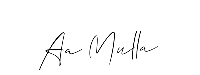 Make a beautiful signature design for name Aa Mulla. With this signature (Allison_Script) style, you can create a handwritten signature for free. Aa Mulla signature style 2 images and pictures png