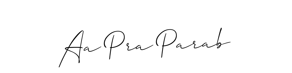 How to Draw Aa Pra Parab signature style? Allison_Script is a latest design signature styles for name Aa Pra Parab. Aa Pra Parab signature style 2 images and pictures png