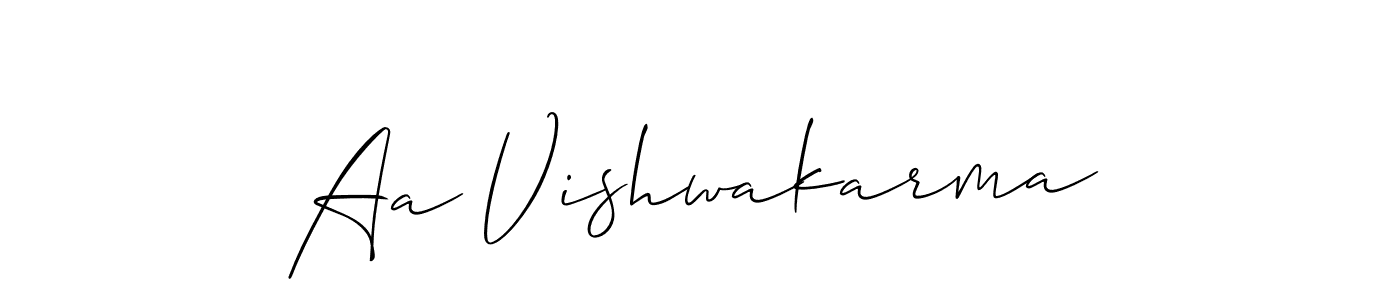 It looks lik you need a new signature style for name Aa Vishwakarma. Design unique handwritten (Allison_Script) signature with our free signature maker in just a few clicks. Aa Vishwakarma signature style 2 images and pictures png