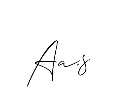 Allison_Script is a professional signature style that is perfect for those who want to add a touch of class to their signature. It is also a great choice for those who want to make their signature more unique. Get Aa.s name to fancy signature for free. Aa.s signature style 2 images and pictures png