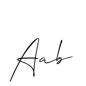 The best way (Allison_Script) to make a short signature is to pick only two or three words in your name. The name Aab include a total of six letters. For converting this name. Aab signature style 2 images and pictures png