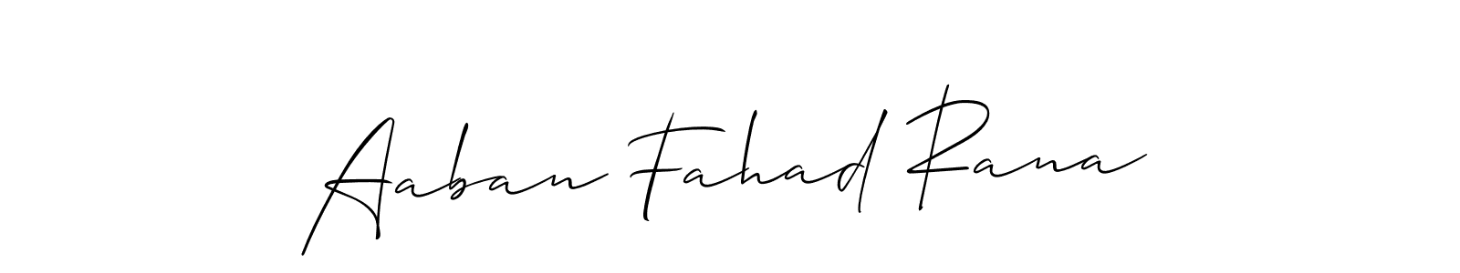 Similarly Allison_Script is the best handwritten signature design. Signature creator online .You can use it as an online autograph creator for name Aaban Fahad Rana. Aaban Fahad Rana signature style 2 images and pictures png