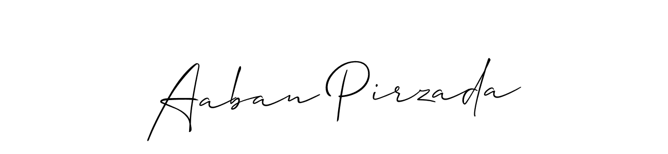 Make a short Aaban Pirzada signature style. Manage your documents anywhere anytime using Allison_Script. Create and add eSignatures, submit forms, share and send files easily. Aaban Pirzada signature style 2 images and pictures png
