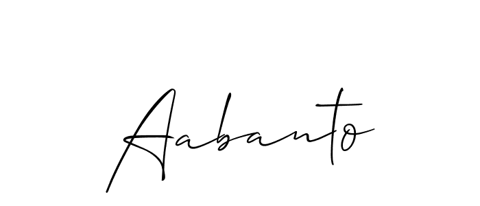 How to make Aabanto name signature. Use Allison_Script style for creating short signs online. This is the latest handwritten sign. Aabanto signature style 2 images and pictures png