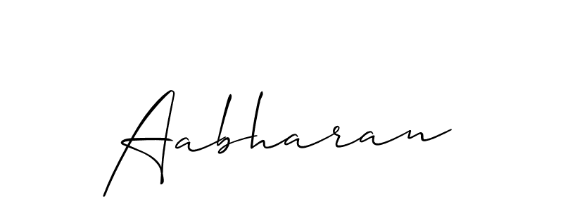 Also we have Aabharan name is the best signature style. Create professional handwritten signature collection using Allison_Script autograph style. Aabharan signature style 2 images and pictures png