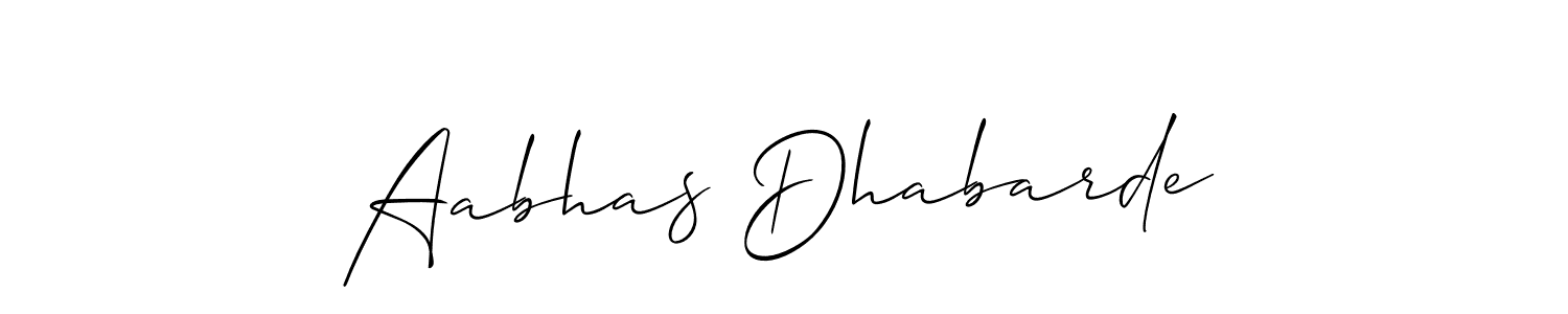 Design your own signature with our free online signature maker. With this signature software, you can create a handwritten (Allison_Script) signature for name Aabhas Dhabarde. Aabhas Dhabarde signature style 2 images and pictures png