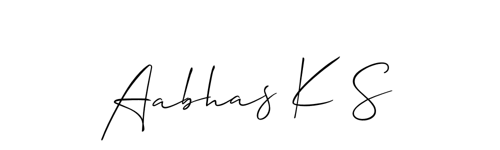 Create a beautiful signature design for name Aabhas K S. With this signature (Allison_Script) fonts, you can make a handwritten signature for free. Aabhas K S signature style 2 images and pictures png