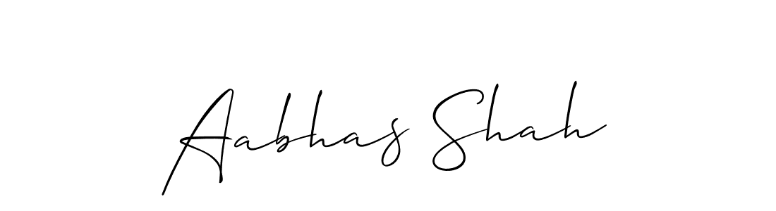 How to make Aabhas Shah name signature. Use Allison_Script style for creating short signs online. This is the latest handwritten sign. Aabhas Shah signature style 2 images and pictures png