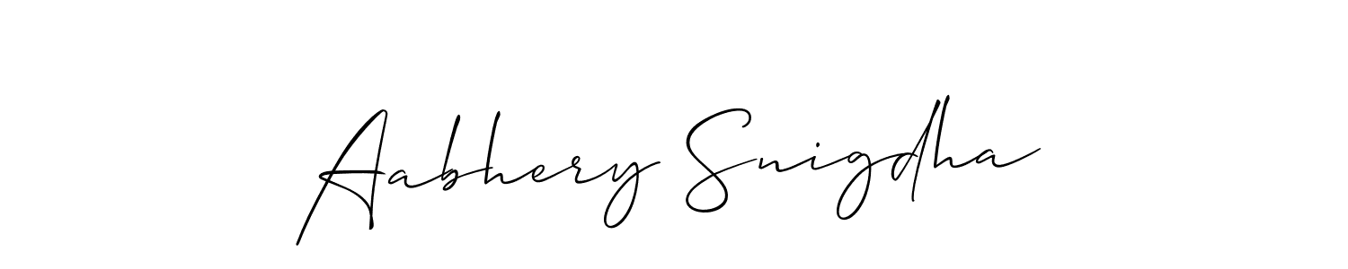 Once you've used our free online signature maker to create your best signature Allison_Script style, it's time to enjoy all of the benefits that Aabhery Snigdha name signing documents. Aabhery Snigdha signature style 2 images and pictures png