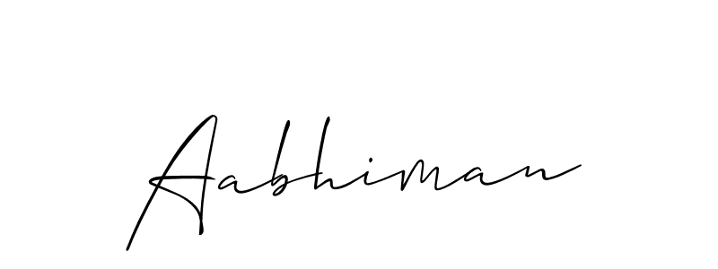 Use a signature maker to create a handwritten signature online. With this signature software, you can design (Allison_Script) your own signature for name Aabhiman. Aabhiman signature style 2 images and pictures png