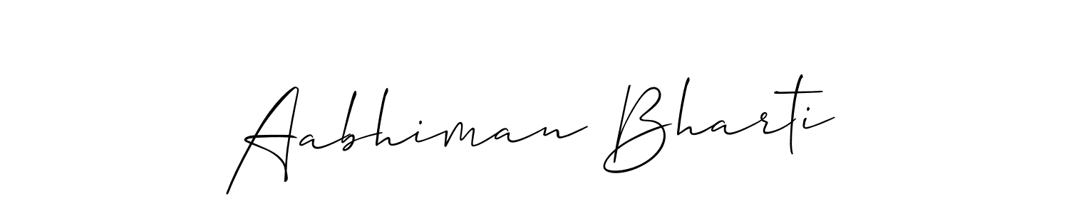 Design your own signature with our free online signature maker. With this signature software, you can create a handwritten (Allison_Script) signature for name Aabhiman Bharti. Aabhiman Bharti signature style 2 images and pictures png