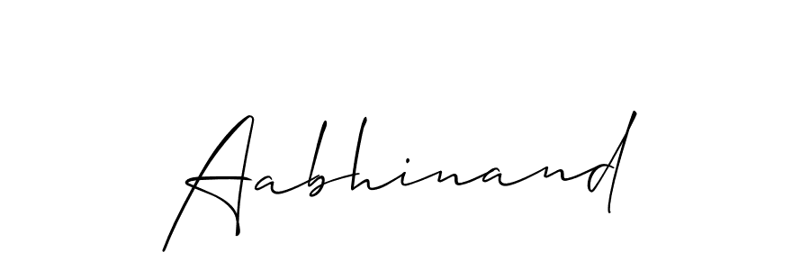 Create a beautiful signature design for name Aabhinand. With this signature (Allison_Script) fonts, you can make a handwritten signature for free. Aabhinand signature style 2 images and pictures png