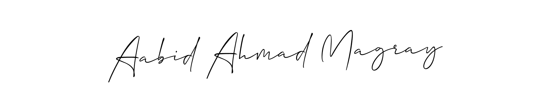 You should practise on your own different ways (Allison_Script) to write your name (Aabid Ahmad Magray) in signature. don't let someone else do it for you. Aabid Ahmad Magray signature style 2 images and pictures png