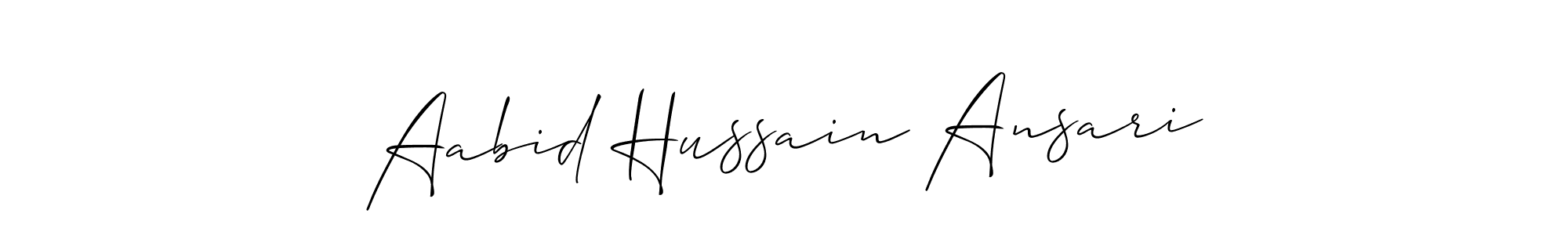 Also we have Aabid Hussain Ansari name is the best signature style. Create professional handwritten signature collection using Allison_Script autograph style. Aabid Hussain Ansari signature style 2 images and pictures png