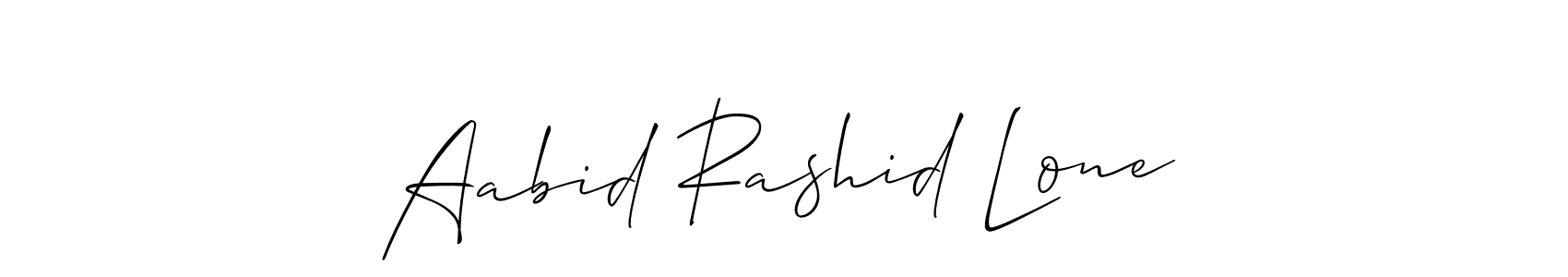 How to make Aabid Rashid Lone name signature. Use Allison_Script style for creating short signs online. This is the latest handwritten sign. Aabid Rashid Lone signature style 2 images and pictures png