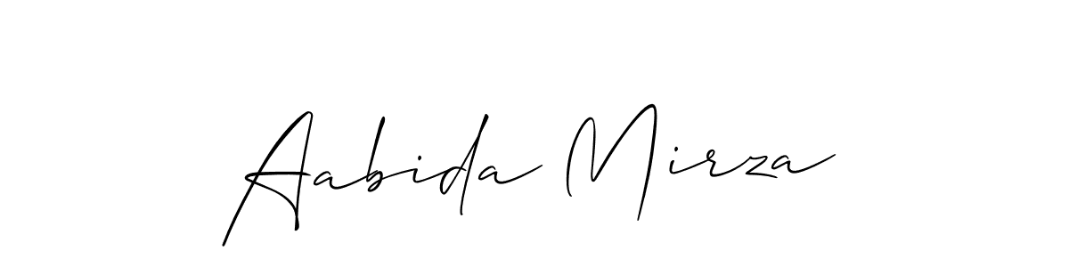 Use a signature maker to create a handwritten signature online. With this signature software, you can design (Allison_Script) your own signature for name Aabida Mirza. Aabida Mirza signature style 2 images and pictures png