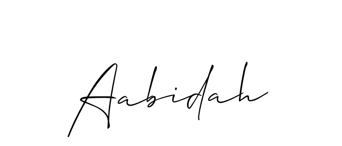 Aabidah stylish signature style. Best Handwritten Sign (Allison_Script) for my name. Handwritten Signature Collection Ideas for my name Aabidah. Aabidah signature style 2 images and pictures png