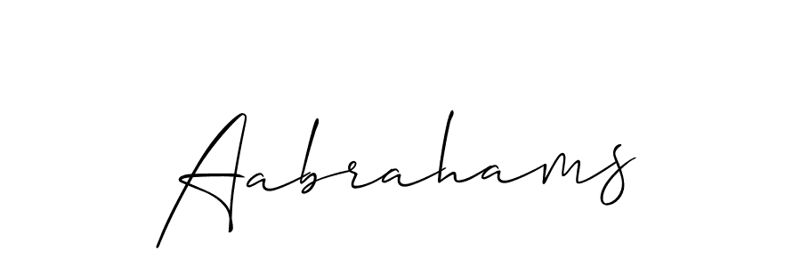 Also we have Aabrahams name is the best signature style. Create professional handwritten signature collection using Allison_Script autograph style. Aabrahams signature style 2 images and pictures png