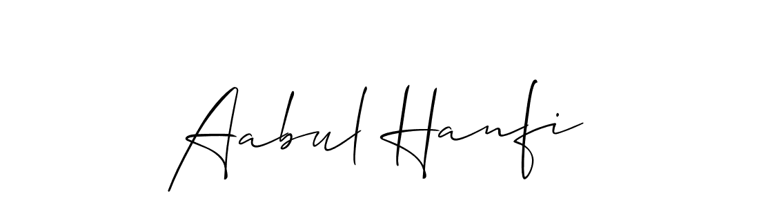 Use a signature maker to create a handwritten signature online. With this signature software, you can design (Allison_Script) your own signature for name Aabul Hanfi. Aabul Hanfi signature style 2 images and pictures png