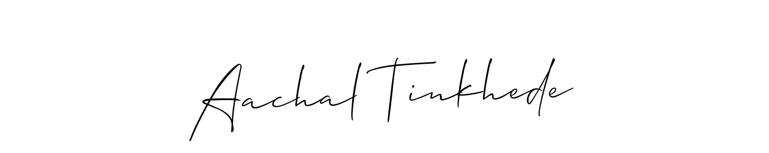 Create a beautiful signature design for name Aachal Tinkhede. With this signature (Allison_Script) fonts, you can make a handwritten signature for free. Aachal Tinkhede signature style 2 images and pictures png