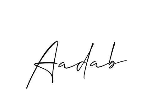 if you are searching for the best signature style for your name Aadab. so please give up your signature search. here we have designed multiple signature styles  using Allison_Script. Aadab signature style 2 images and pictures png