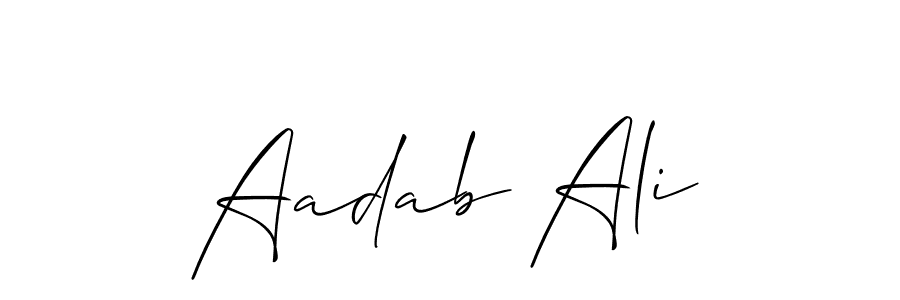 You can use this online signature creator to create a handwritten signature for the name Aadab Ali. This is the best online autograph maker. Aadab Ali signature style 2 images and pictures png