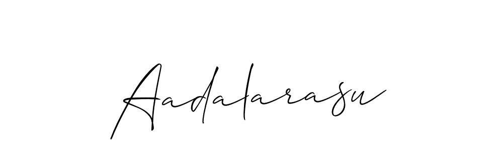 Allison_Script is a professional signature style that is perfect for those who want to add a touch of class to their signature. It is also a great choice for those who want to make their signature more unique. Get Aadalarasu name to fancy signature for free. Aadalarasu signature style 2 images and pictures png