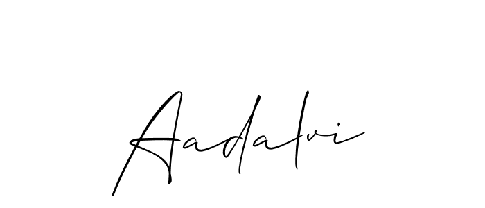Use a signature maker to create a handwritten signature online. With this signature software, you can design (Allison_Script) your own signature for name Aadalvi. Aadalvi signature style 2 images and pictures png