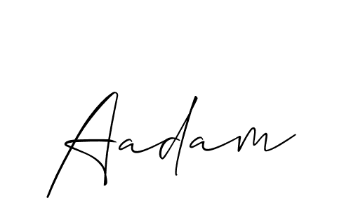 You should practise on your own different ways (Allison_Script) to write your name (Aadam) in signature. don't let someone else do it for you. Aadam signature style 2 images and pictures png