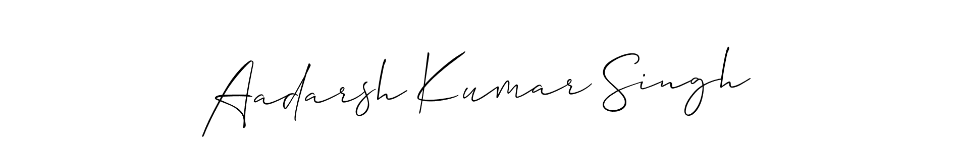 Allison_Script is a professional signature style that is perfect for those who want to add a touch of class to their signature. It is also a great choice for those who want to make their signature more unique. Get Aadarsh Kumar Singh name to fancy signature for free. Aadarsh Kumar Singh signature style 2 images and pictures png