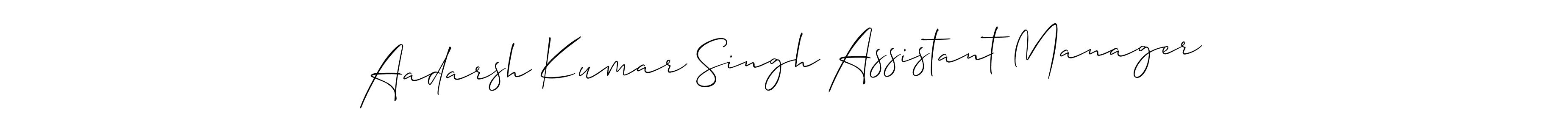 Create a beautiful signature design for name Aadarsh Kumar Singh Assistant Manager. With this signature (Allison_Script) fonts, you can make a handwritten signature for free. Aadarsh Kumar Singh Assistant Manager signature style 2 images and pictures png