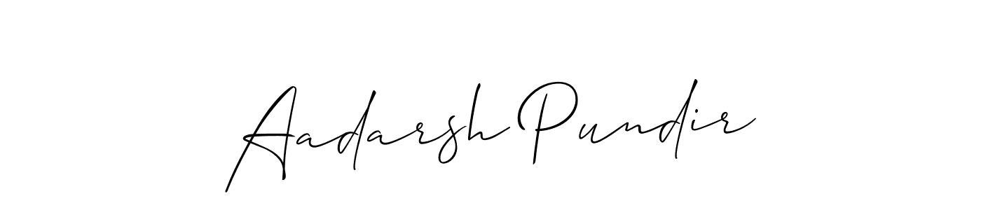Make a beautiful signature design for name Aadarsh Pundir. With this signature (Allison_Script) style, you can create a handwritten signature for free. Aadarsh Pundir signature style 2 images and pictures png
