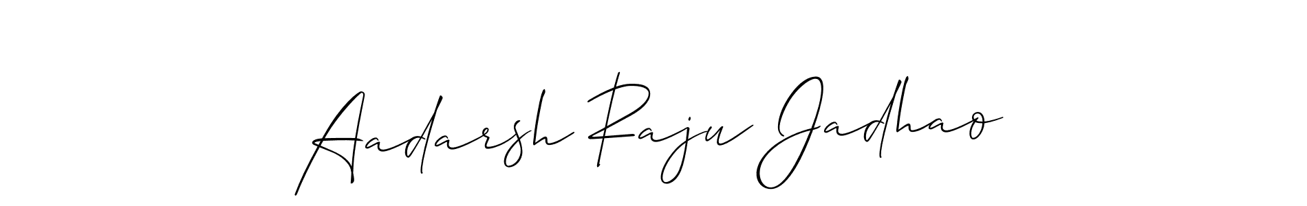 How to make Aadarsh Raju Jadhao name signature. Use Allison_Script style for creating short signs online. This is the latest handwritten sign. Aadarsh Raju Jadhao signature style 2 images and pictures png