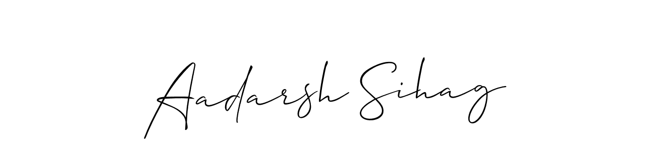Make a beautiful signature design for name Aadarsh Sihag. With this signature (Allison_Script) style, you can create a handwritten signature for free. Aadarsh Sihag signature style 2 images and pictures png