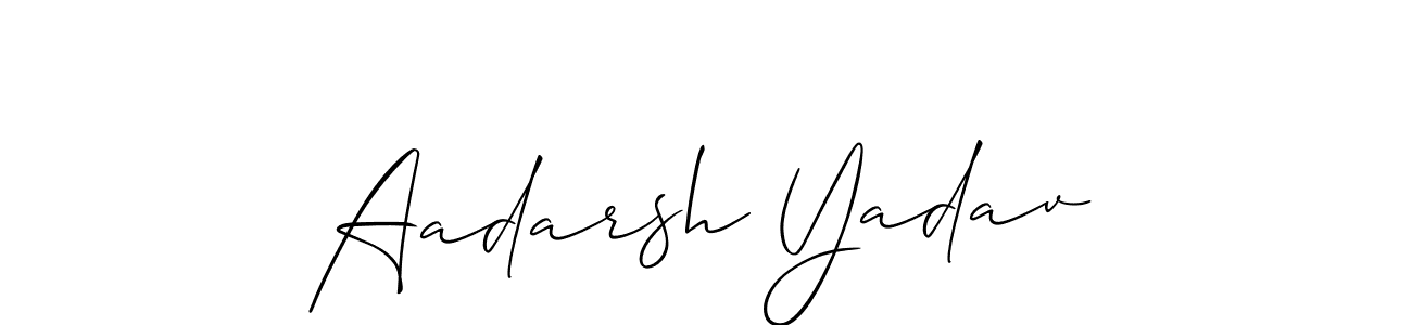 Use a signature maker to create a handwritten signature online. With this signature software, you can design (Allison_Script) your own signature for name Aadarsh Yadav. Aadarsh Yadav signature style 2 images and pictures png