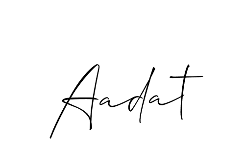 Best and Professional Signature Style for Aadat. Allison_Script Best Signature Style Collection. Aadat signature style 2 images and pictures png