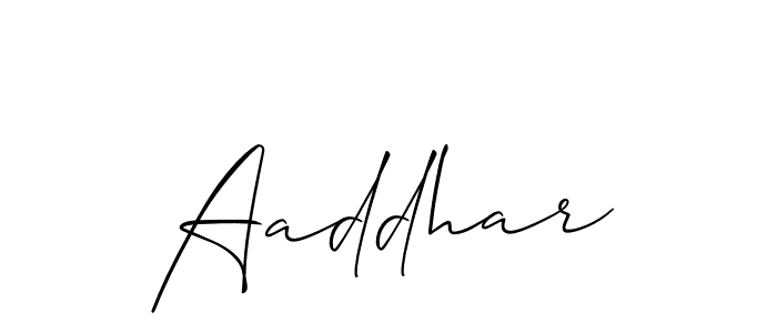 Make a beautiful signature design for name Aaddhar. With this signature (Allison_Script) style, you can create a handwritten signature for free. Aaddhar signature style 2 images and pictures png