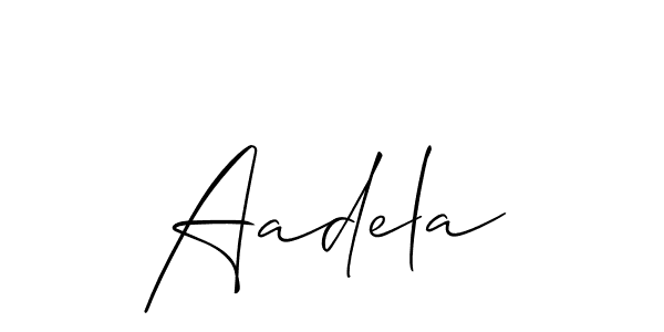 How to make Aadela name signature. Use Allison_Script style for creating short signs online. This is the latest handwritten sign. Aadela signature style 2 images and pictures png